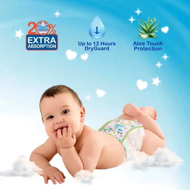 Wowper Baby Diaper Pants Medium Size Diapers | up to 12 hrs Absorption | 7-12 Kg - M  (72 Pieces)